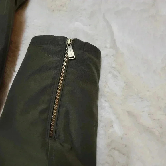 Michael Kors Knee Length Insulated Parka Jacket Coat Olive Green Racoon Hood Fur - Picture 13 of 13